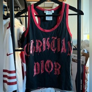 Ultra Rare Christian Dior John Galliano SS02 Gothic Black Red Tank Pre-owned